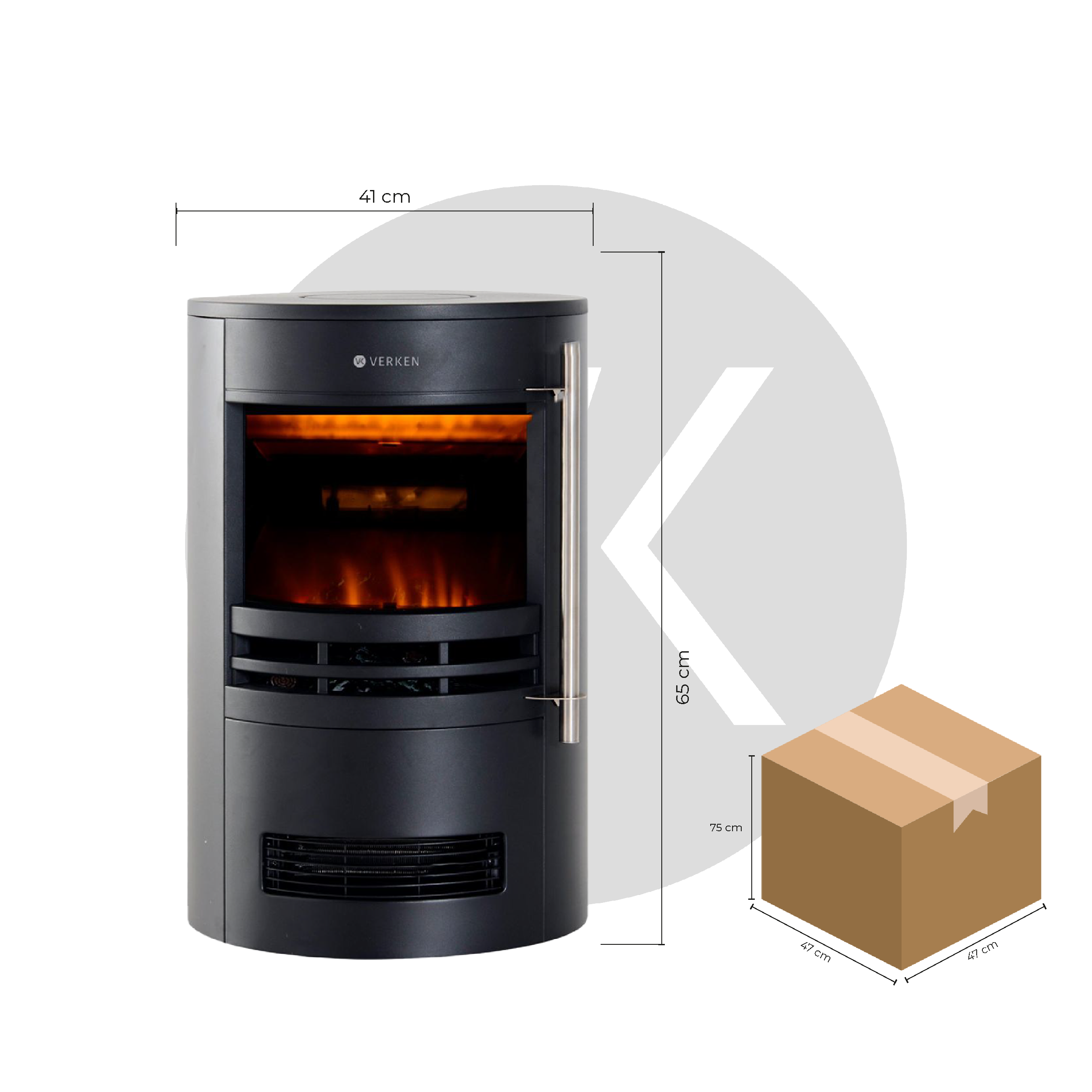 Calefactor Chimenea Eléctrica Krakatoa Llama LED 3D - Verken-5