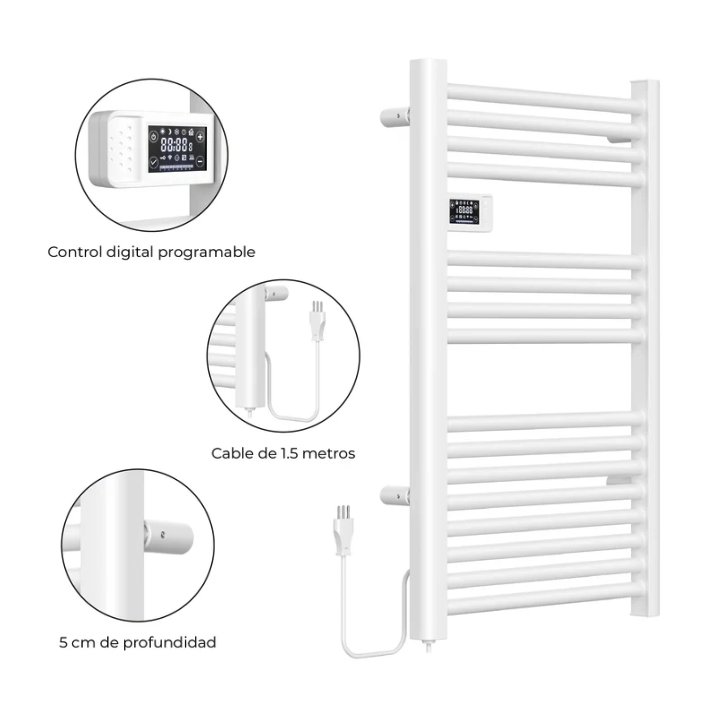 Secador Toallas Vesubio Calentador Toallero El ctrico Mural 500W Cable Izquierdo-1