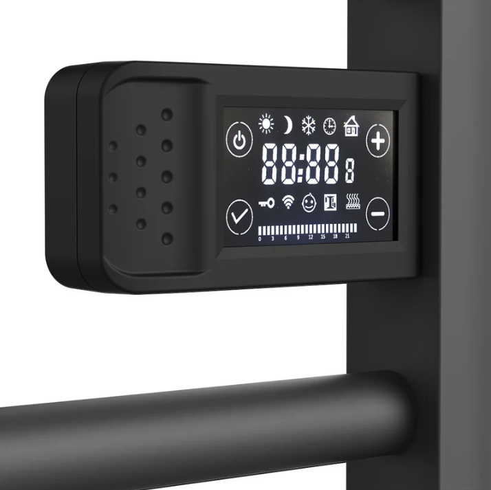 Calefactor Secador de Toallas WIFI Programable 500W Mural 88x54 cm Viglio Negro Cable Izquierdo-6