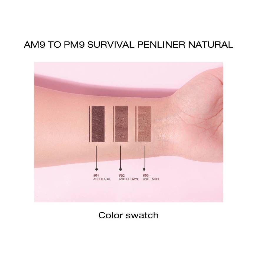 Delineador ultra delgado - LILY BY RED, Am9 to Pm9 Survival Penliner NATURAL 03 #Ash Taupe-3