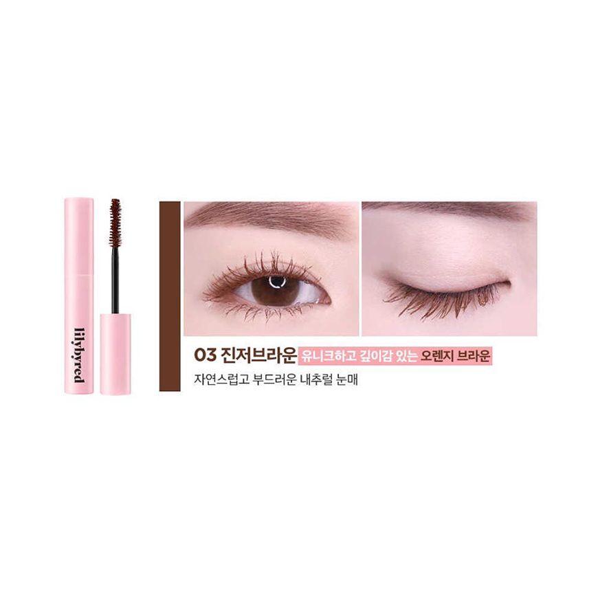 Máscara de pestañas coreana de fórmula gel - LILY BY RED, Survival Colorcara 03 Ginger Brown-3