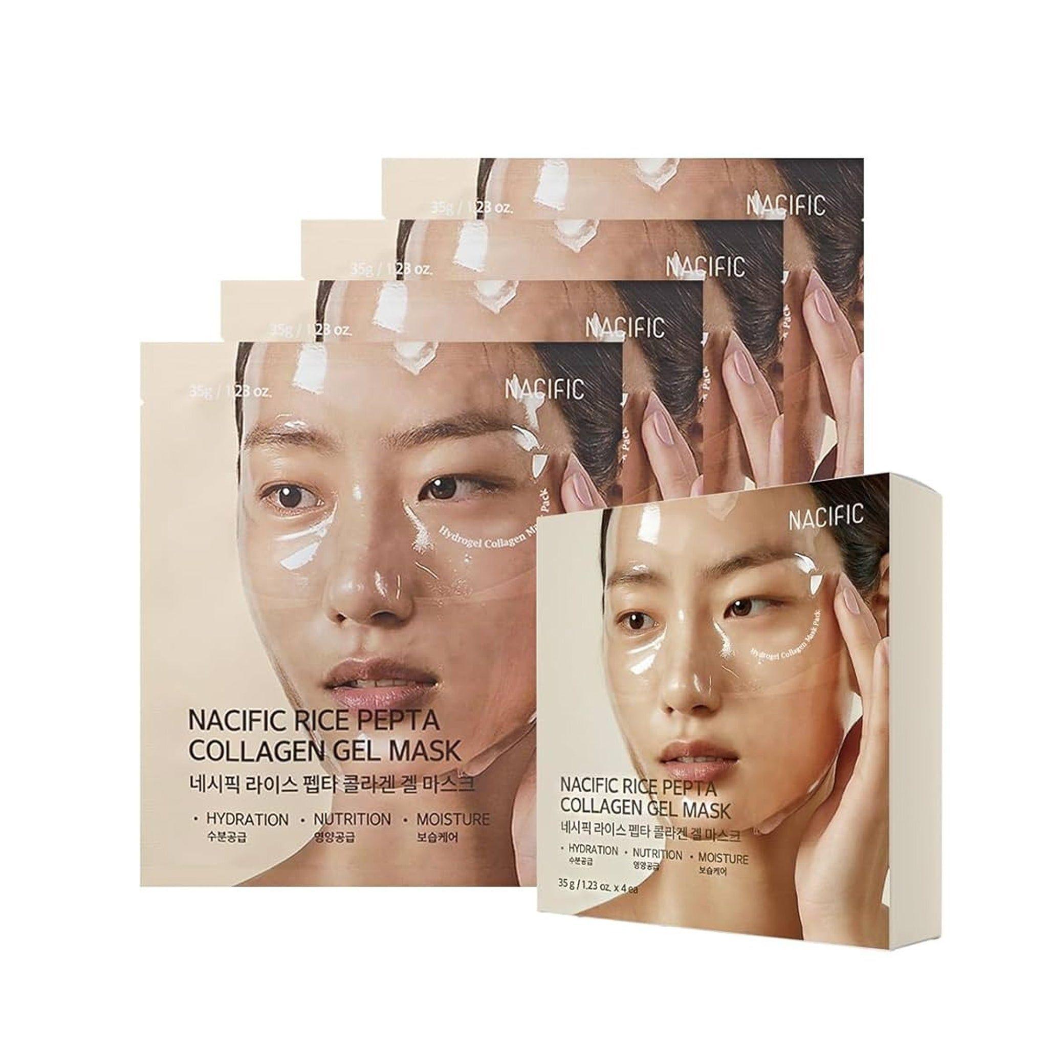 Mascarilla facial coreana reafirmante y calmante con té verde y colágeno-5