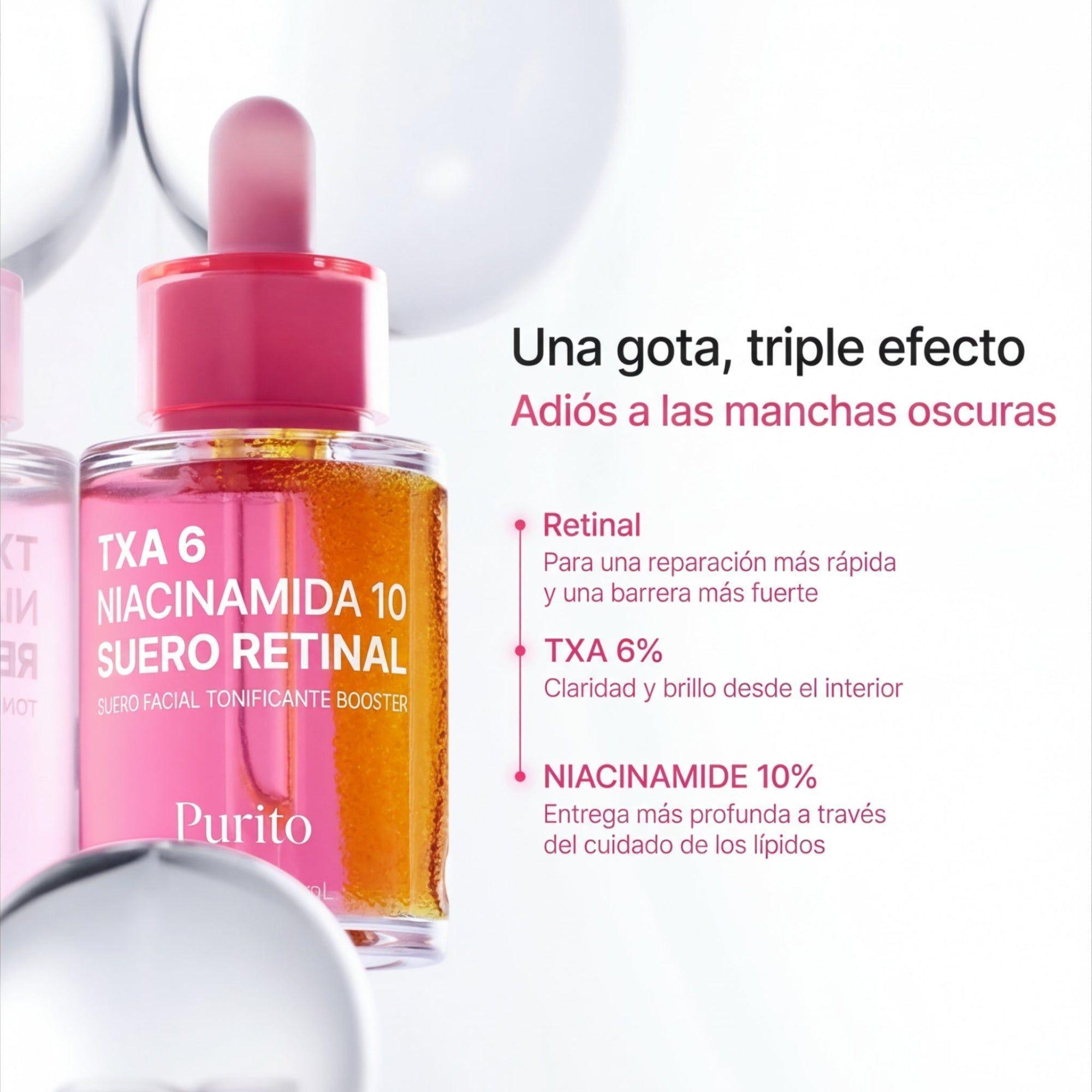 Sérum Facial Antimanchas Purito TXA 6% Niacinamida 10% Retinal 30 ml-4