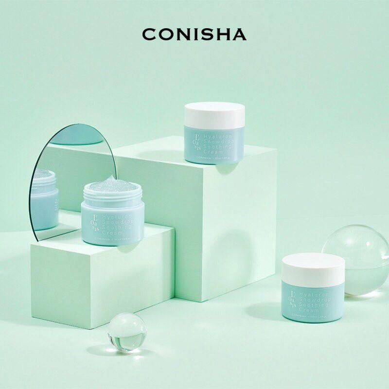Crema coreana hidratante en gel con ácido hialurónico - CONISHA Oasis-Hyal Snowdrop Soothing Cream-3