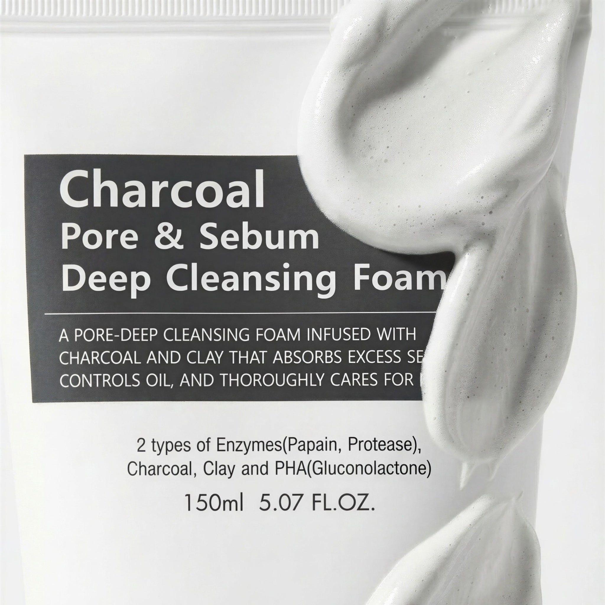 Charcoal Pore Sebum Deep Cleansing Foam Double Set 150ml + 150ml-2