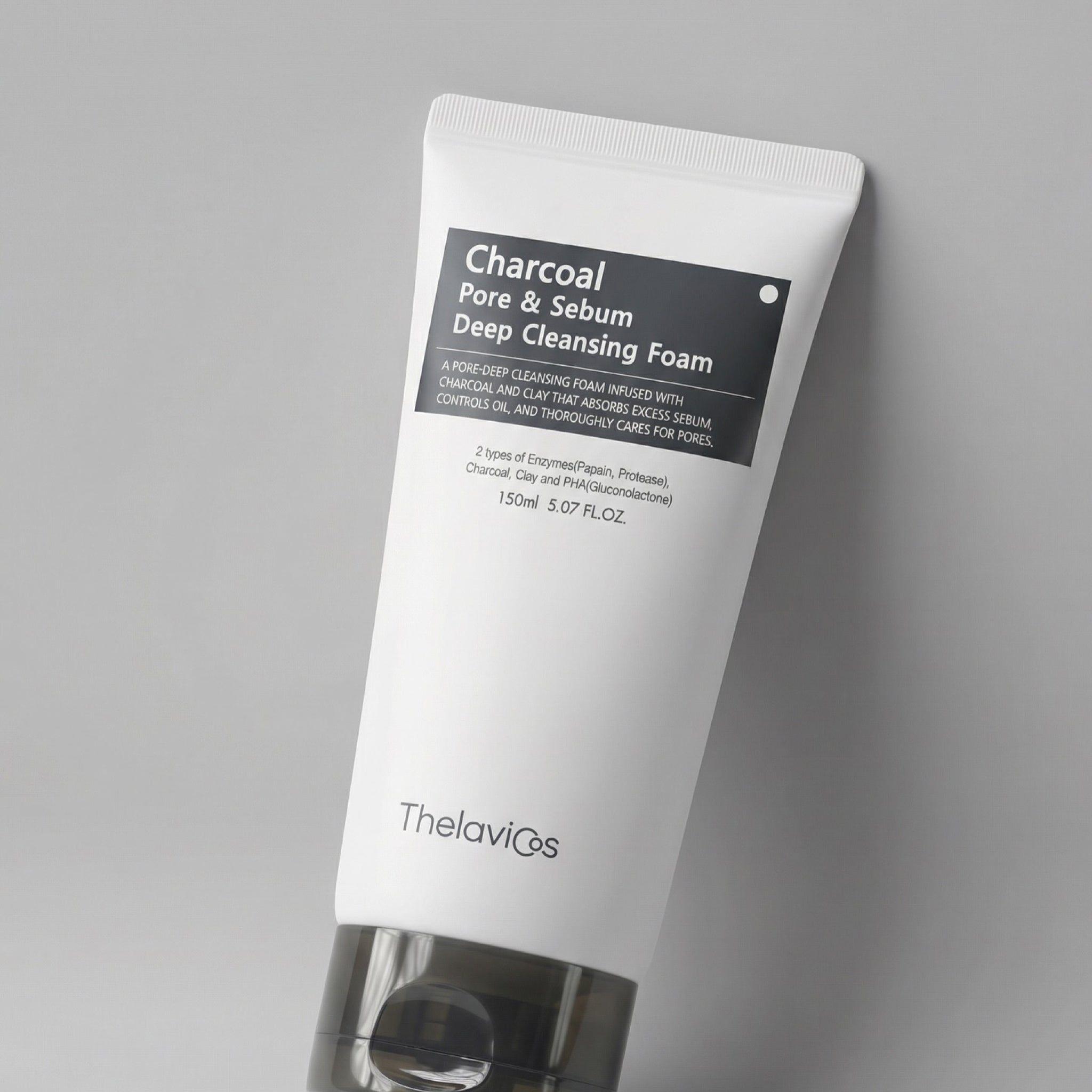 Charcoal Pore Sebum Deep Cleansing Foam Double Set 150ml + 150ml-3