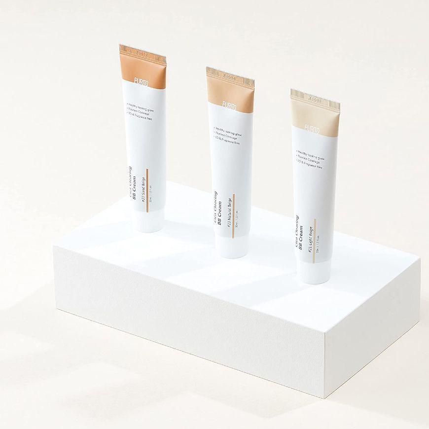 Crema base coreana de maquillaje ligera - PURITO CICA Clearing BB Cream #21 Light Beige-2