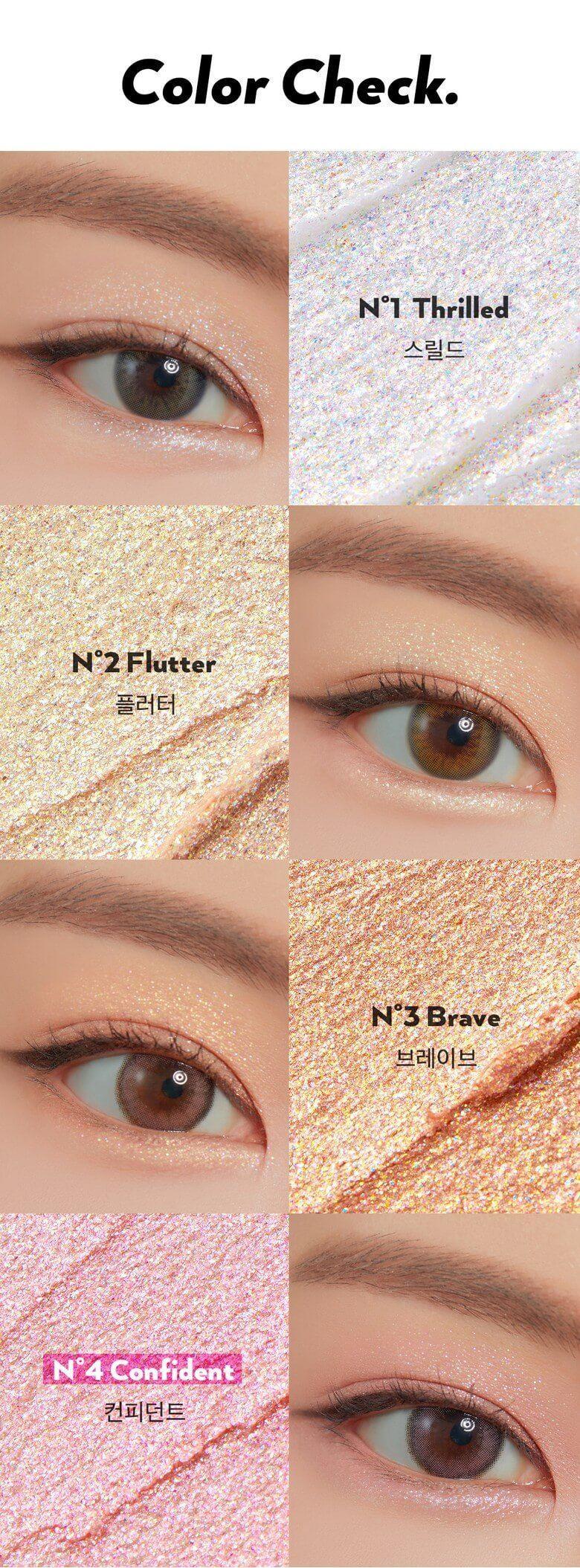 Delineadores coreanos con glitter en lápiz - UNLEASHIA  Pretty Easy Glitter Stick N°2 Flutter-2