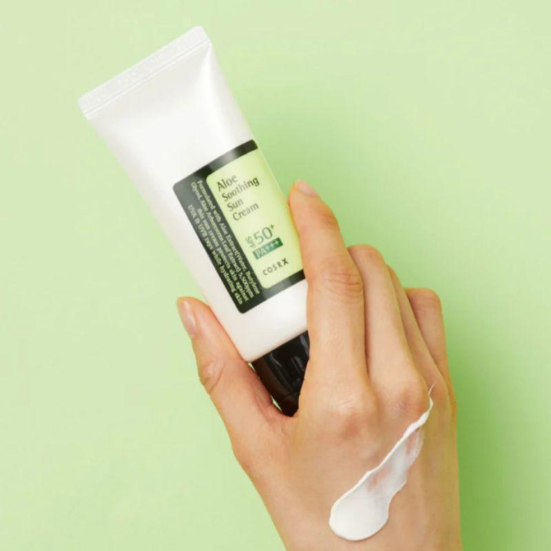 Portector solar coreano calmante con extracto de aloe vera - COSRX Aloe Soothing Sun Cream SPF50+-2