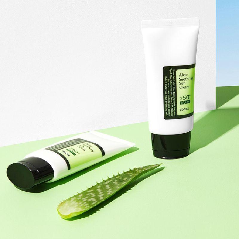 Portector solar coreano calmante con extracto de aloe vera - COSRX Aloe Soothing Sun Cream SPF50+-3