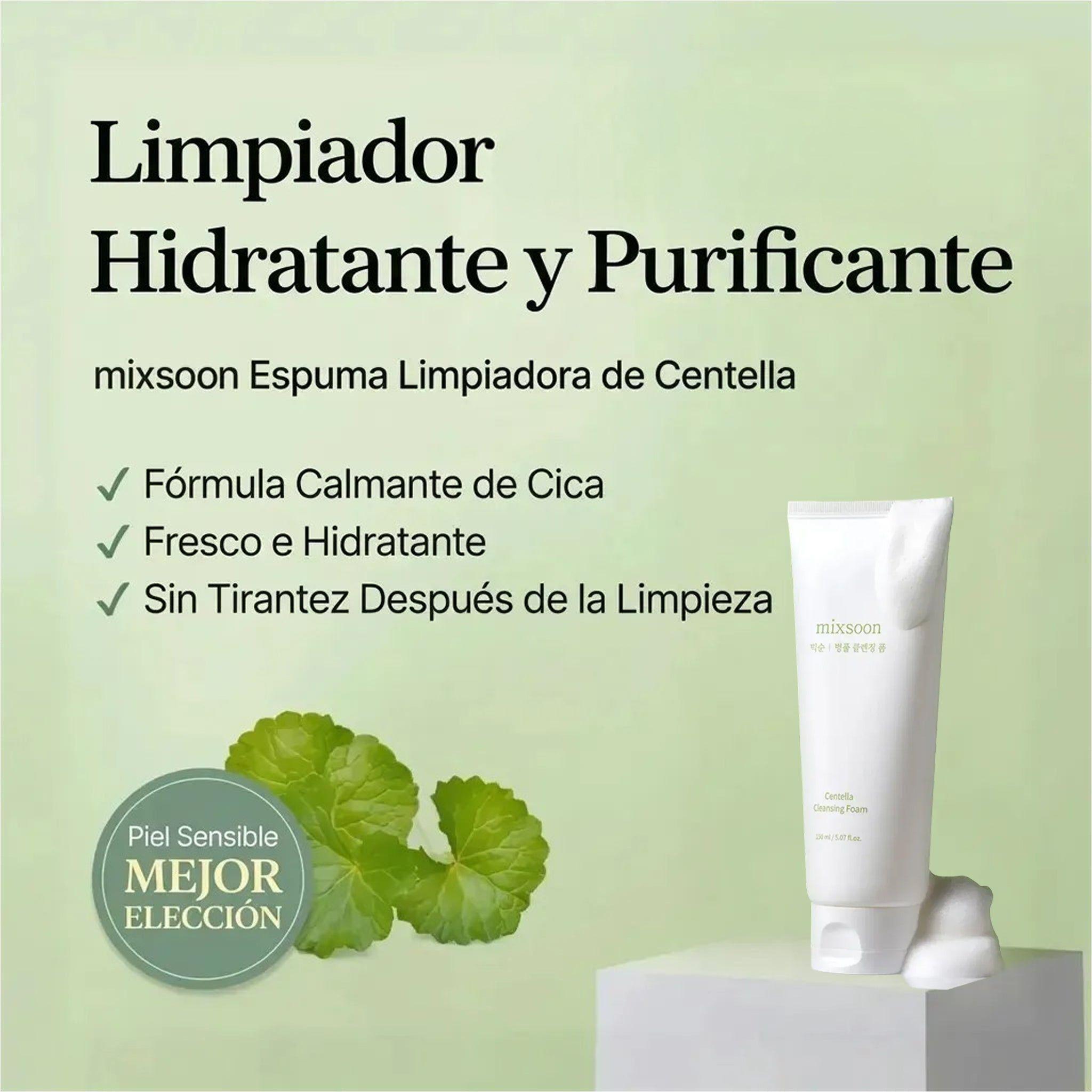 Espuma Limpiadora Facial Mixsoon Centella Cleansing Foam 150 ml-3