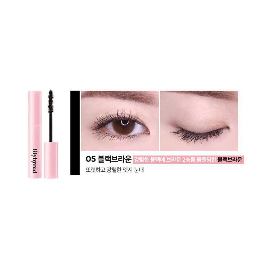 Máscara de pestañas coreana de fórmula gel - LILY BY RED, Survival Colorcara 05 Black Brown-1