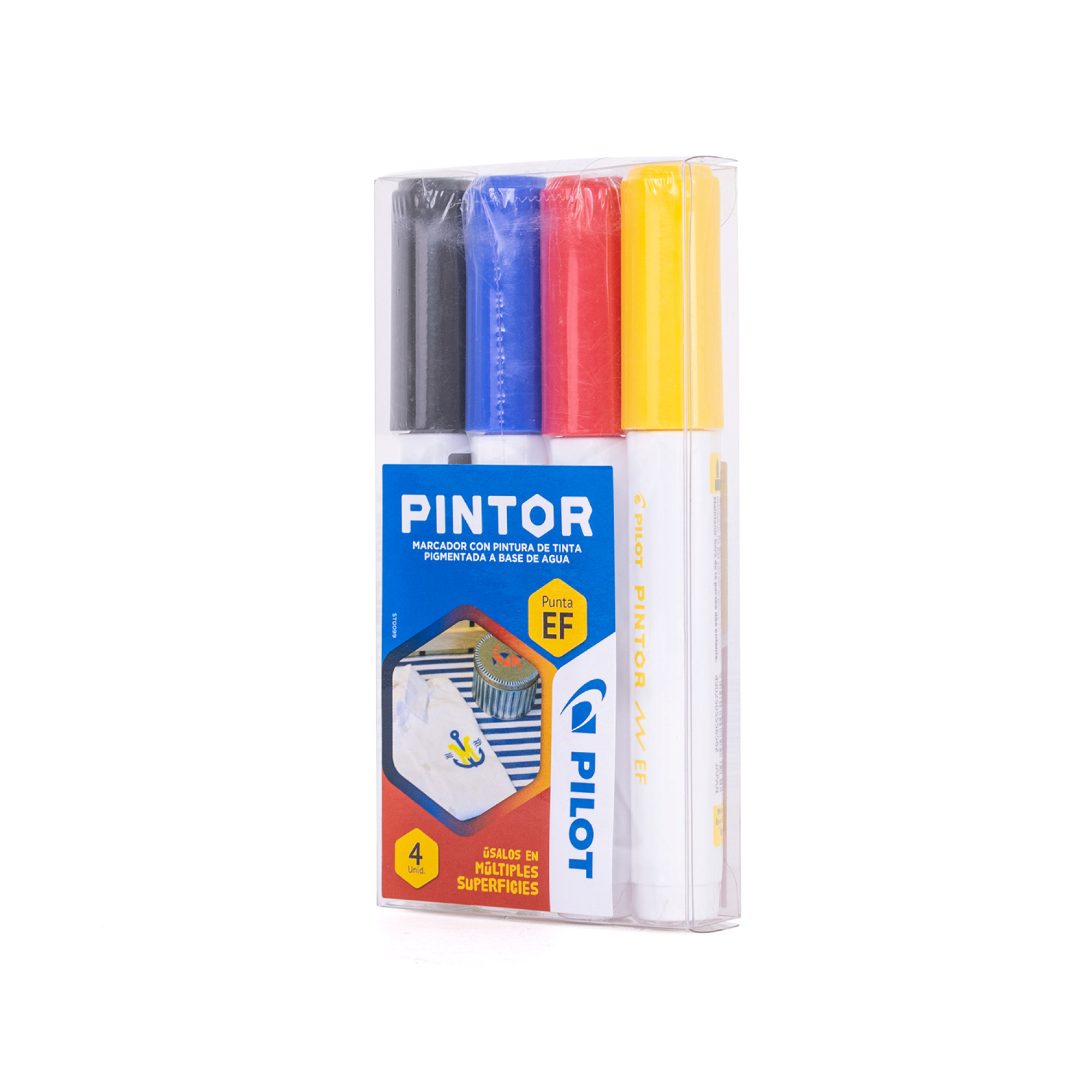 Set Pintor Extra Fino de 4 unidades Negro, Rojo, Azul, Amarillo-2