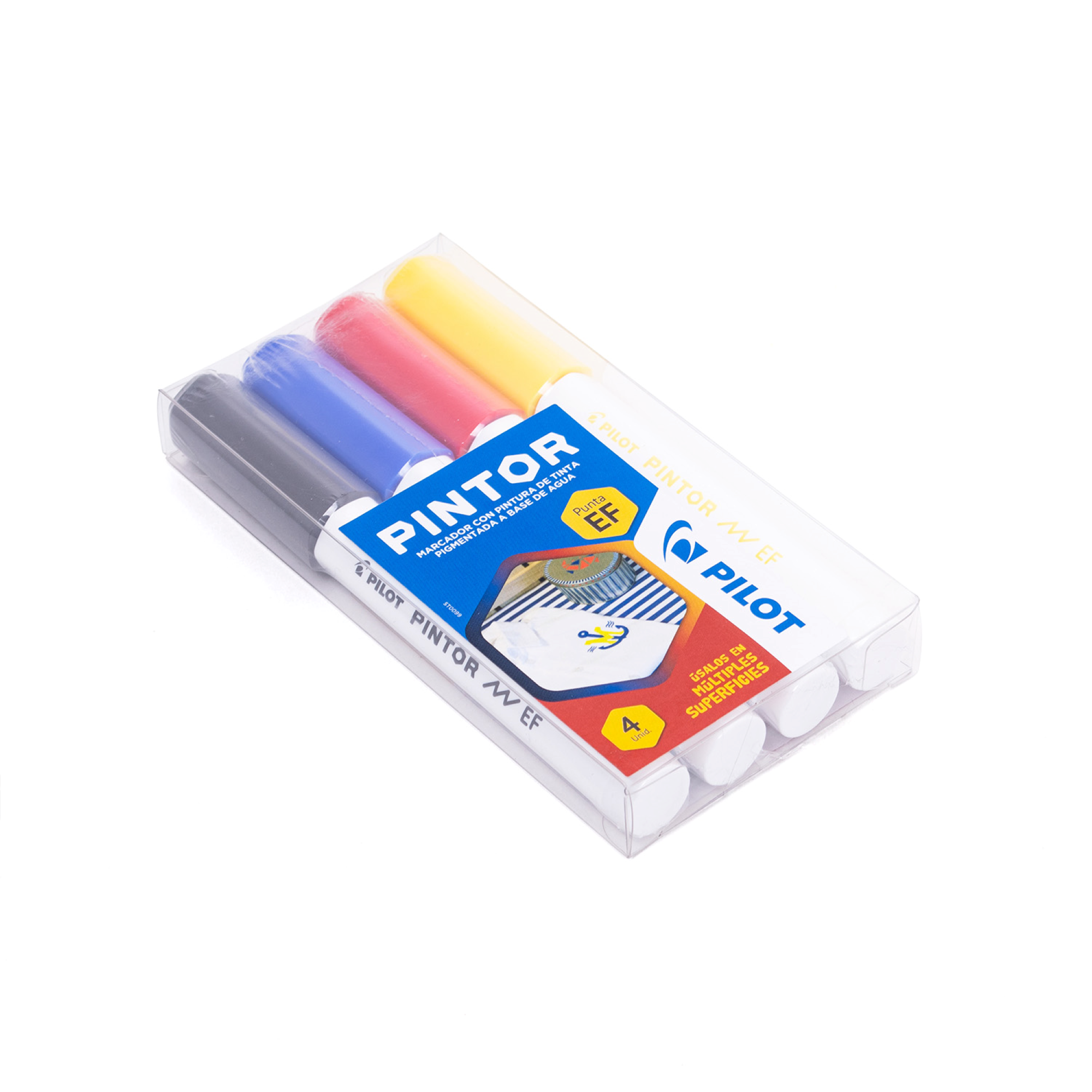 Set Pintor Extra Fino de 4 unidades Negro, Rojo, Azul, Amarillo-3
