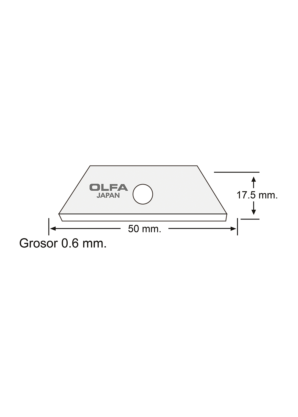 REPUESTO HOJA TRAPEZOIDAL CON PUNTAS REDONDEADAS 17.5 MM. 5 U.-1