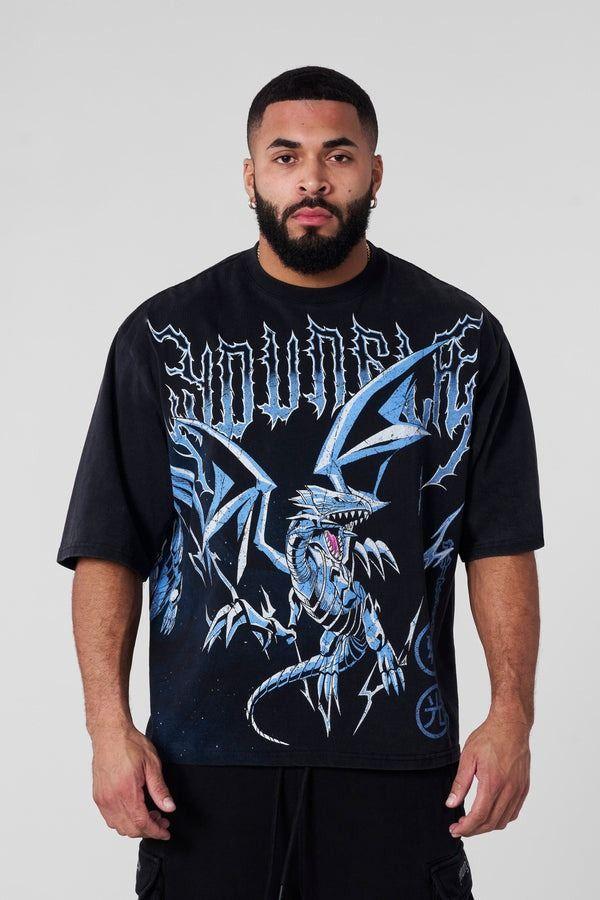 Polera YoungLA x Yu-Gi-Oh! Blue Eyes Washed-0