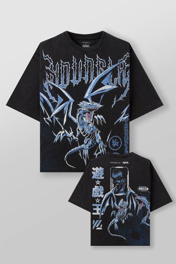 Polera YoungLA x Yu-Gi-Oh! Blue Eyes Washed-1