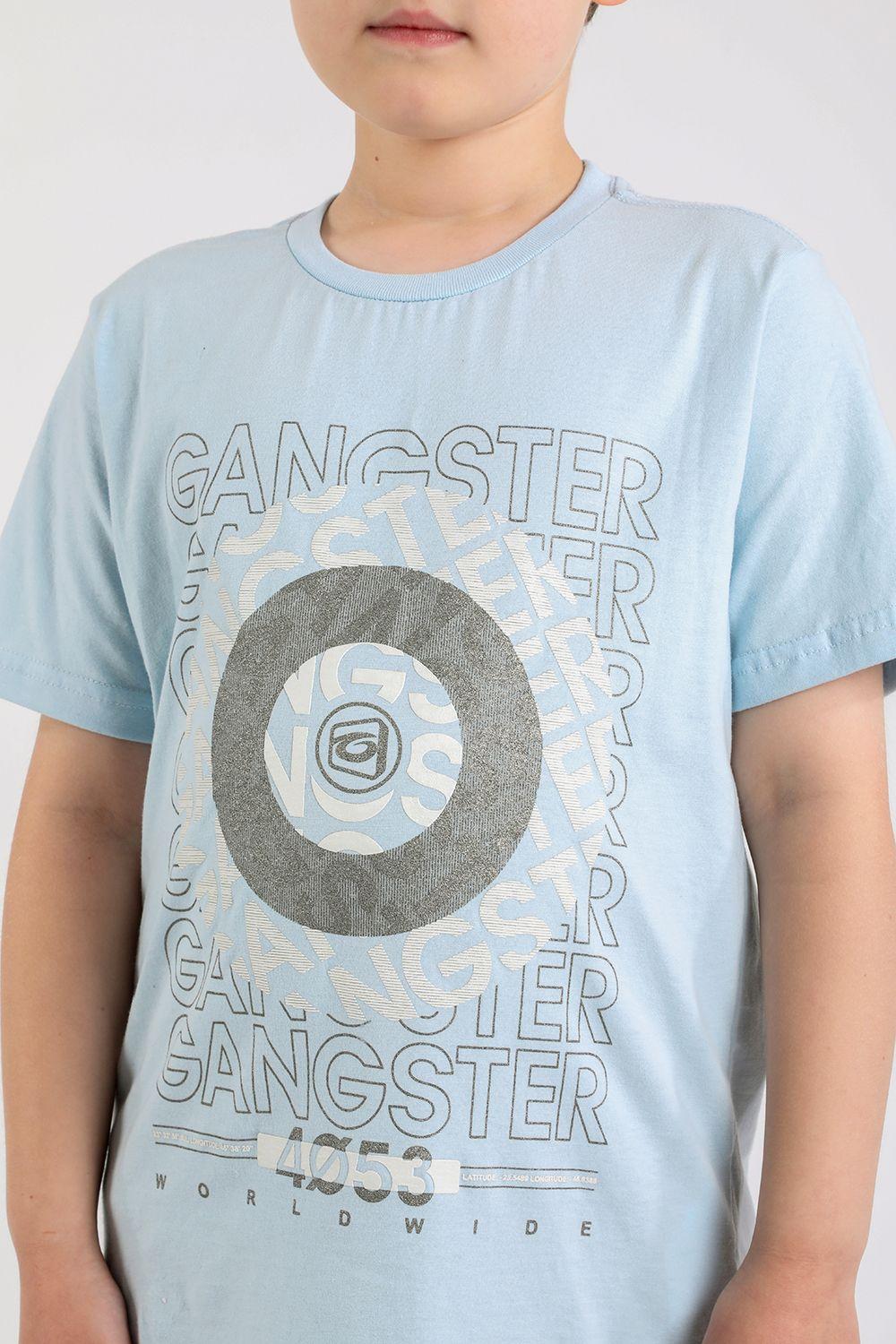 Teen Polera Mc Básica Disc Celeste Gangster-2