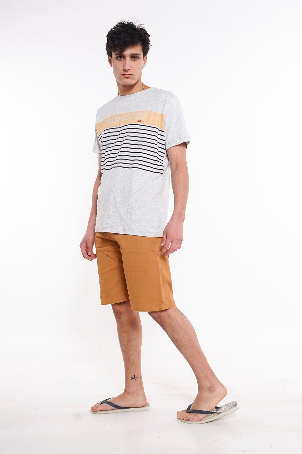 Short Canvas Bermudas Knee Mostaza Gangster-3