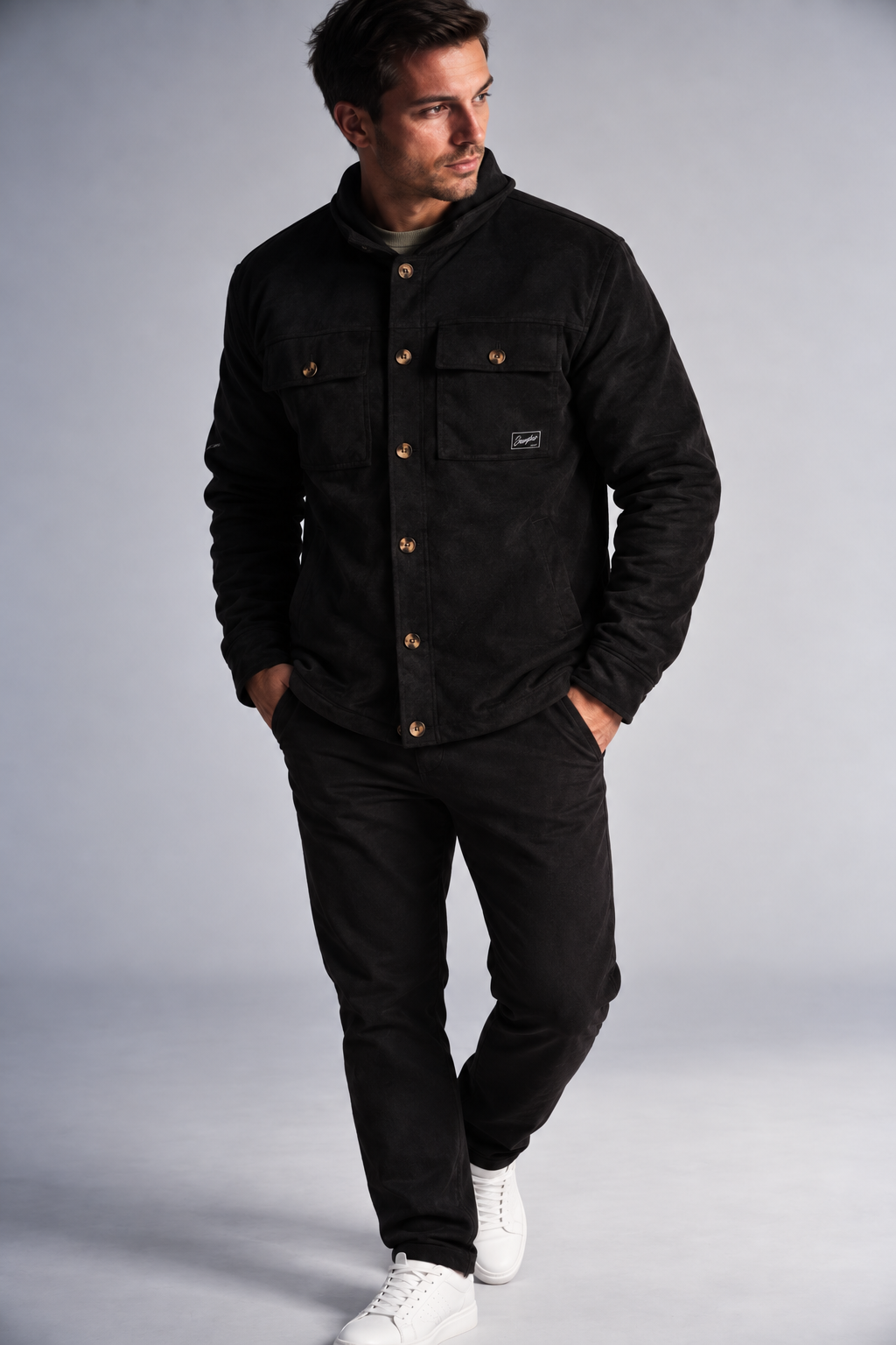 Chaqueta Overshirt Calm Negro-3