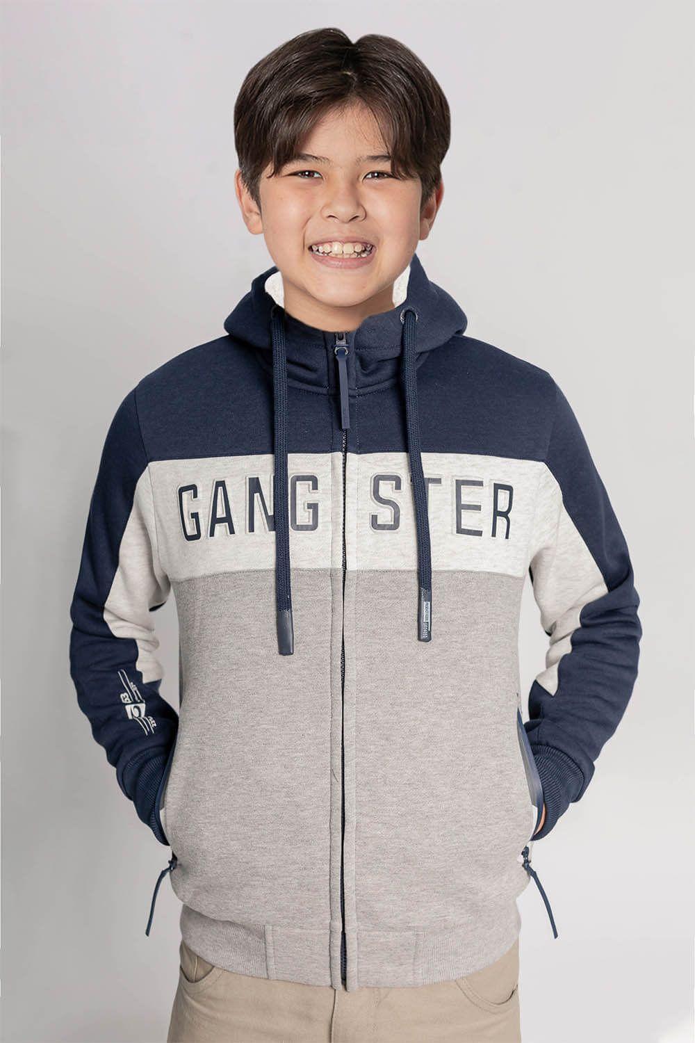 Teen Polerón Fullzipper Fleece Fun Azul Gangster-0