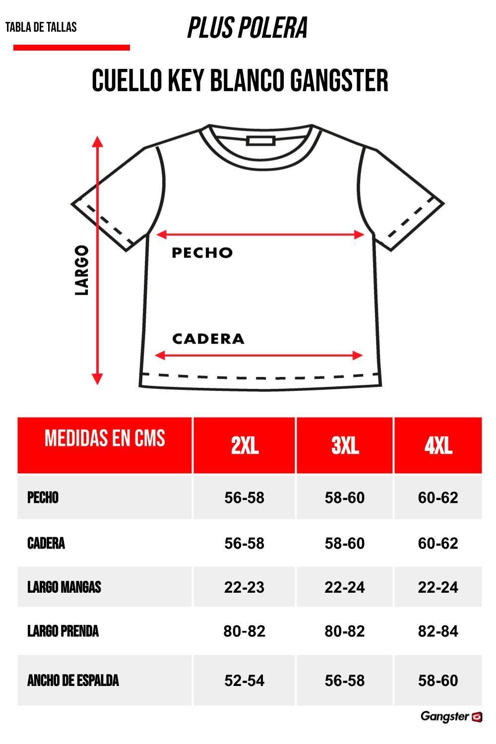 Plus Polera Cuello Key Blanco Gangster-4