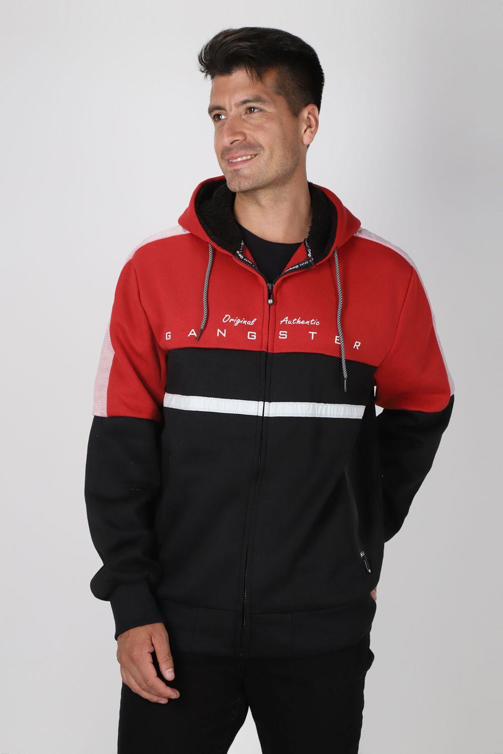 Poleron Full Zipper Evolve Negro Gangster-0