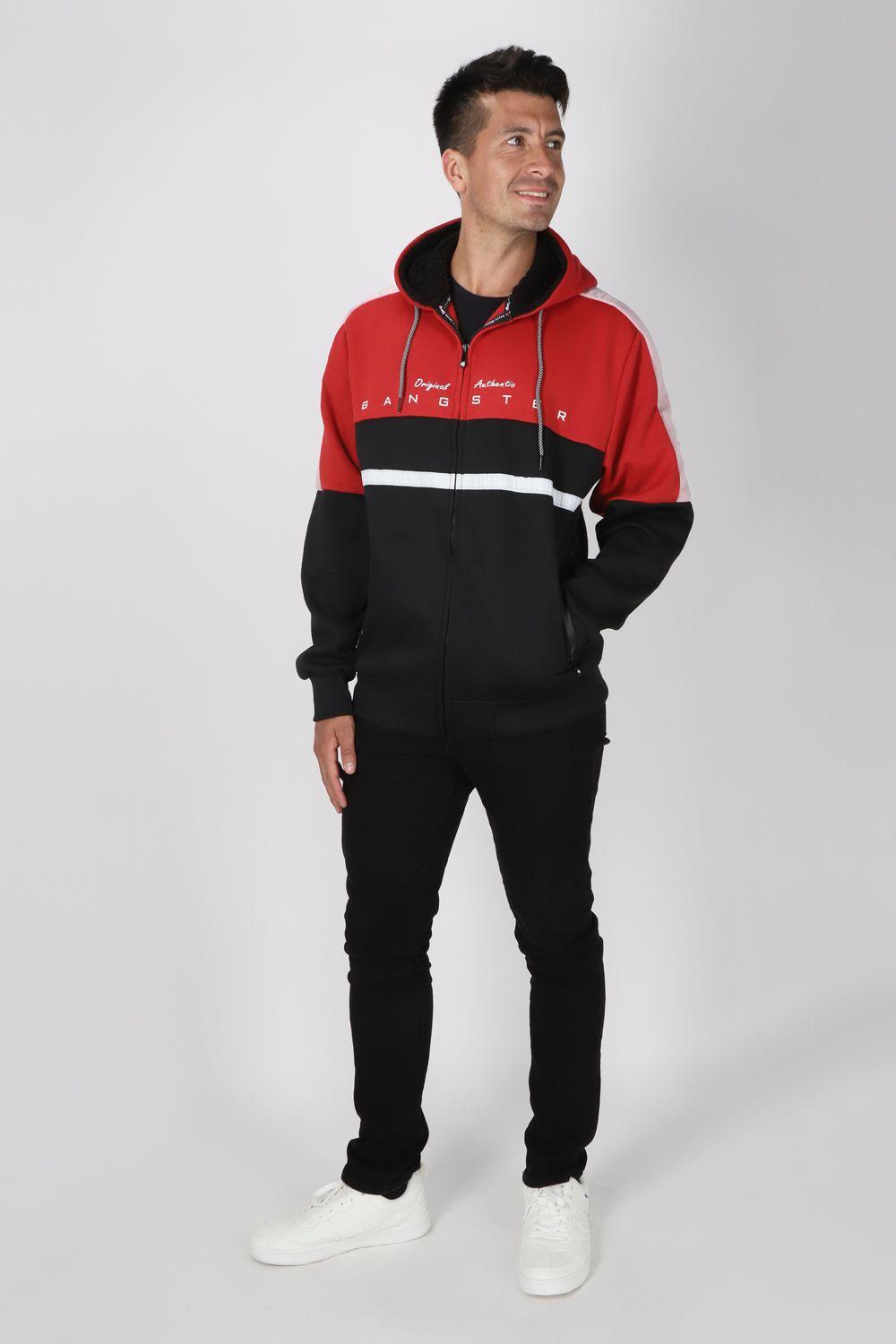 Poleron Full Zipper Evolve Negro Gangster-3