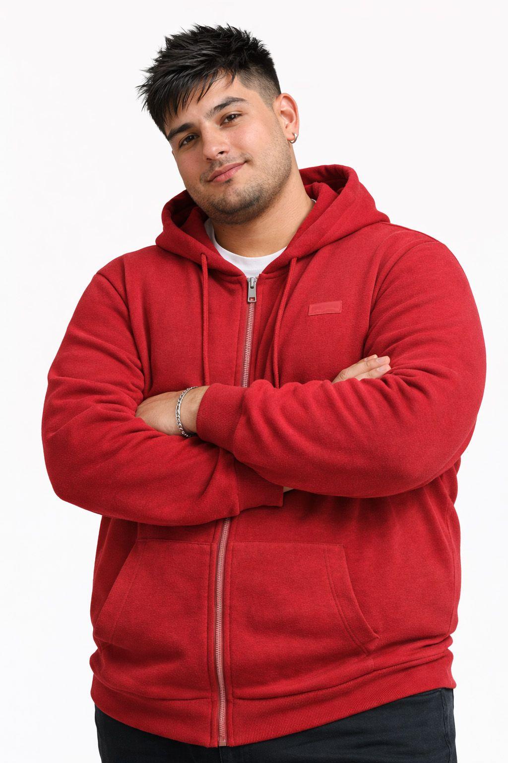 Plus Poleron Fullzipper Link Rojo-0