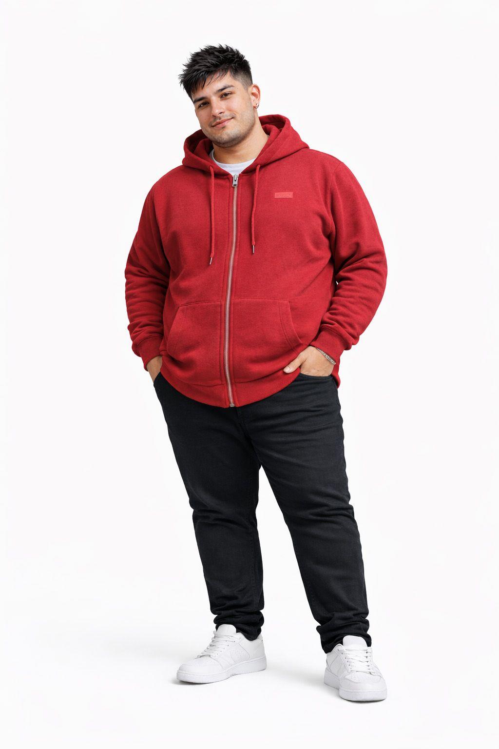 Plus Poleron Fullzipper Link Rojo-3