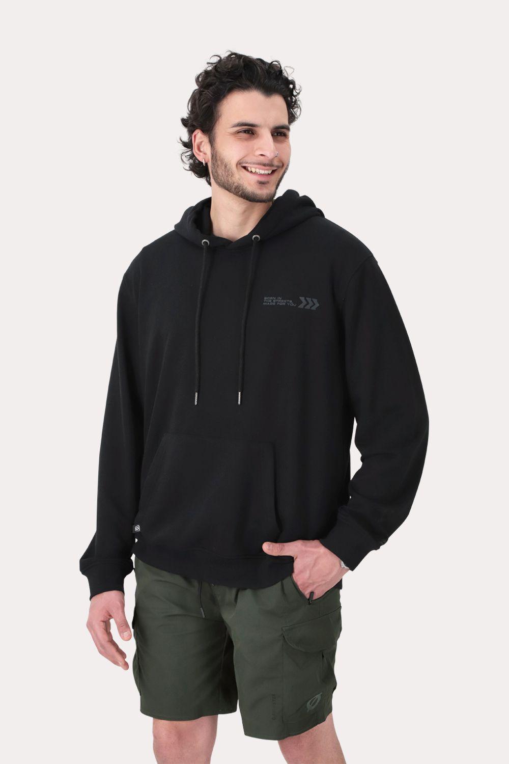 Poleron Hoodie  Fleece Astoria Negro-0