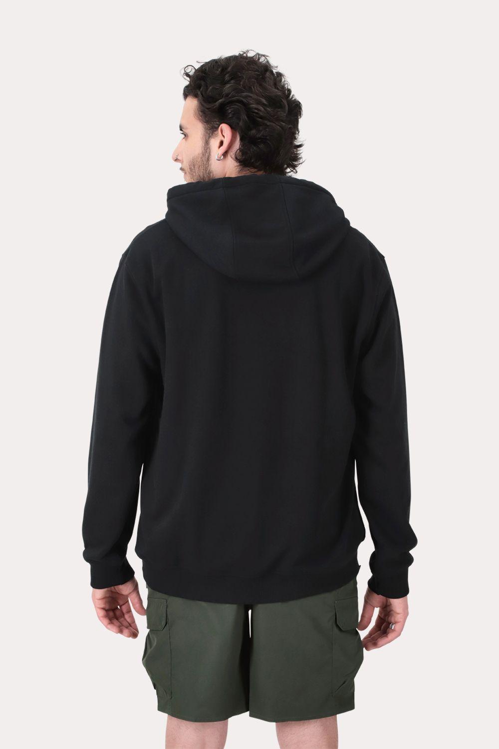 Poleron Hoodie  Fleece Astoria Negro-1