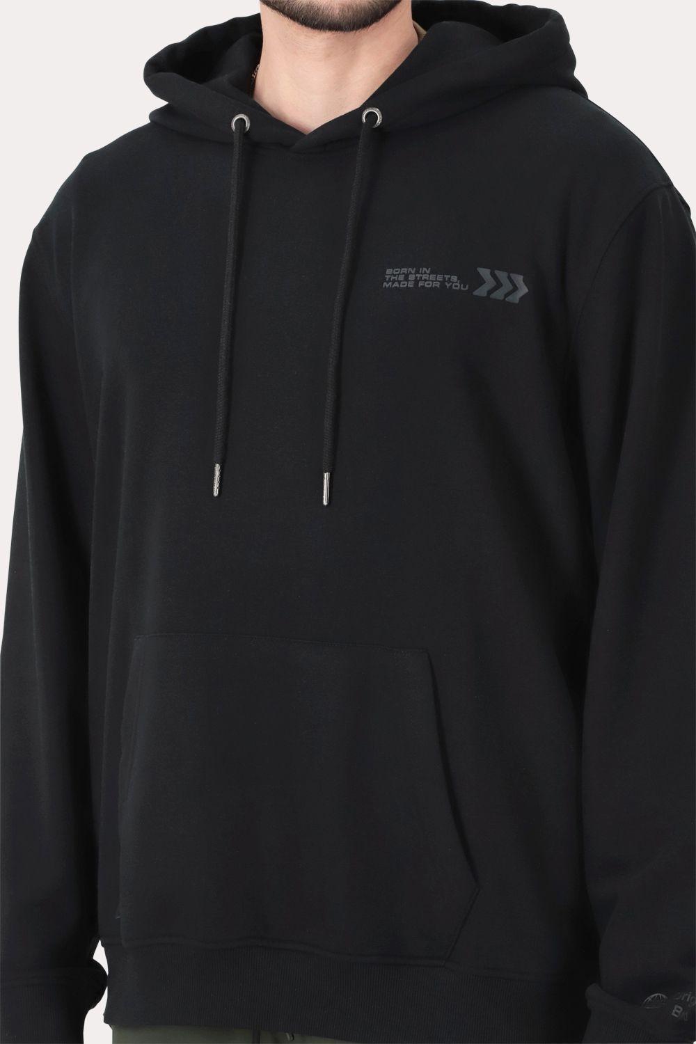 Poleron Hoodie  Fleece Astoria Negro-2