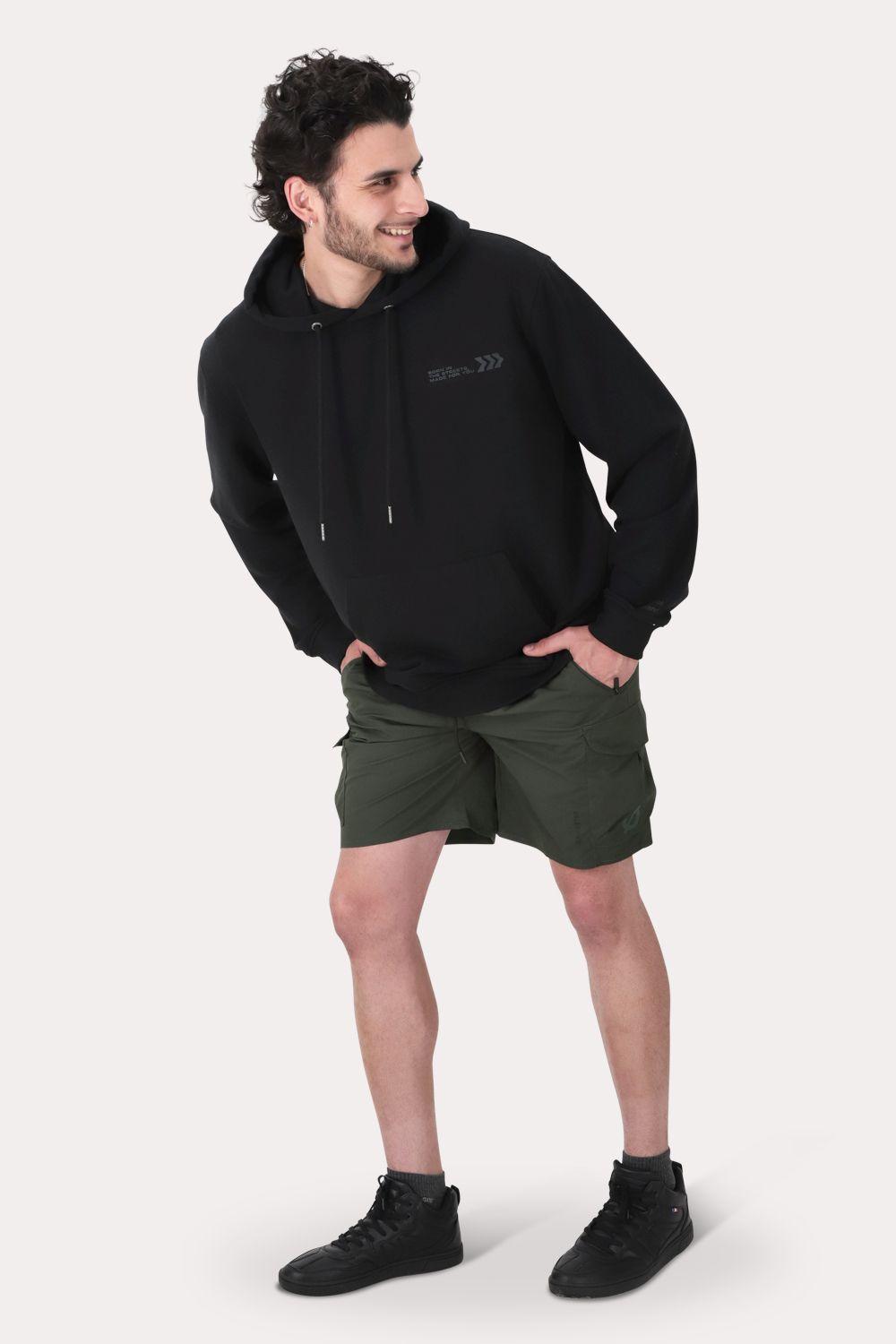 Poleron Hoodie  Fleece Astoria Negro-3