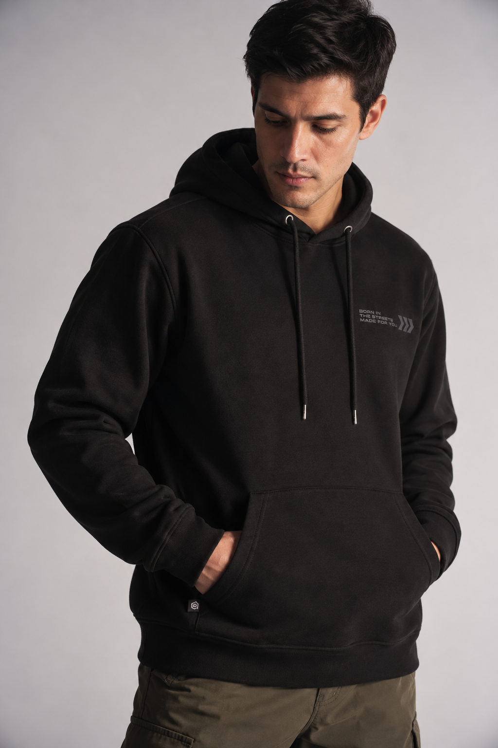 Poleron Hoodie  Fleece Astoria Negro-0