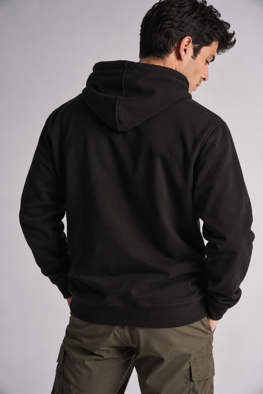Poleron Hoodie  Fleece Astoria Negro-1