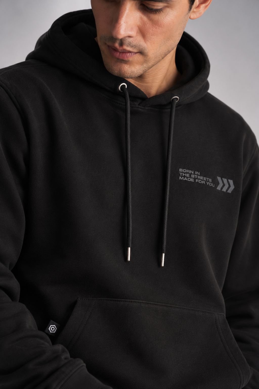 Poleron Hoodie  Fleece Astoria Negro-2