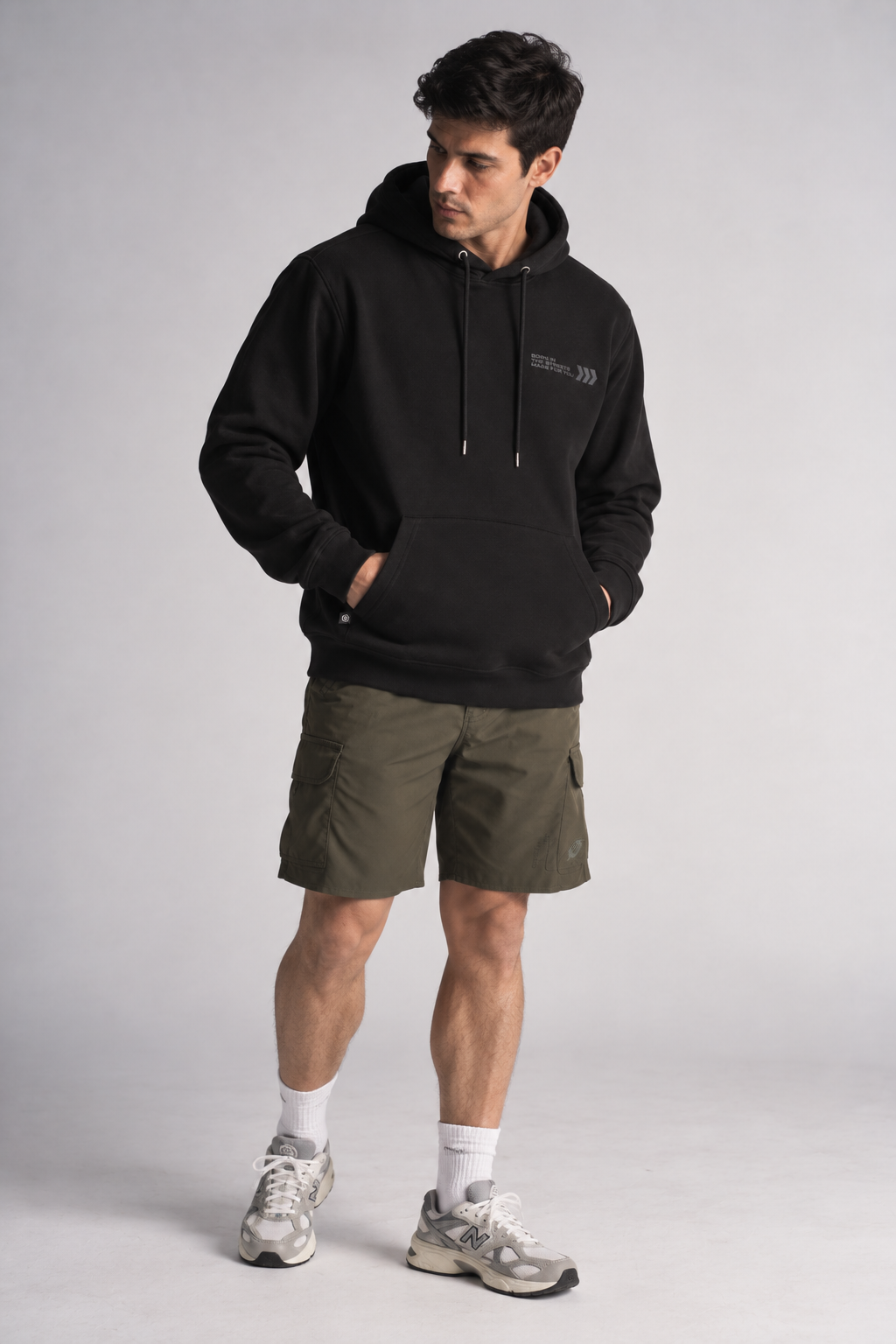 Poleron Hoodie  Fleece Astoria Negro-3
