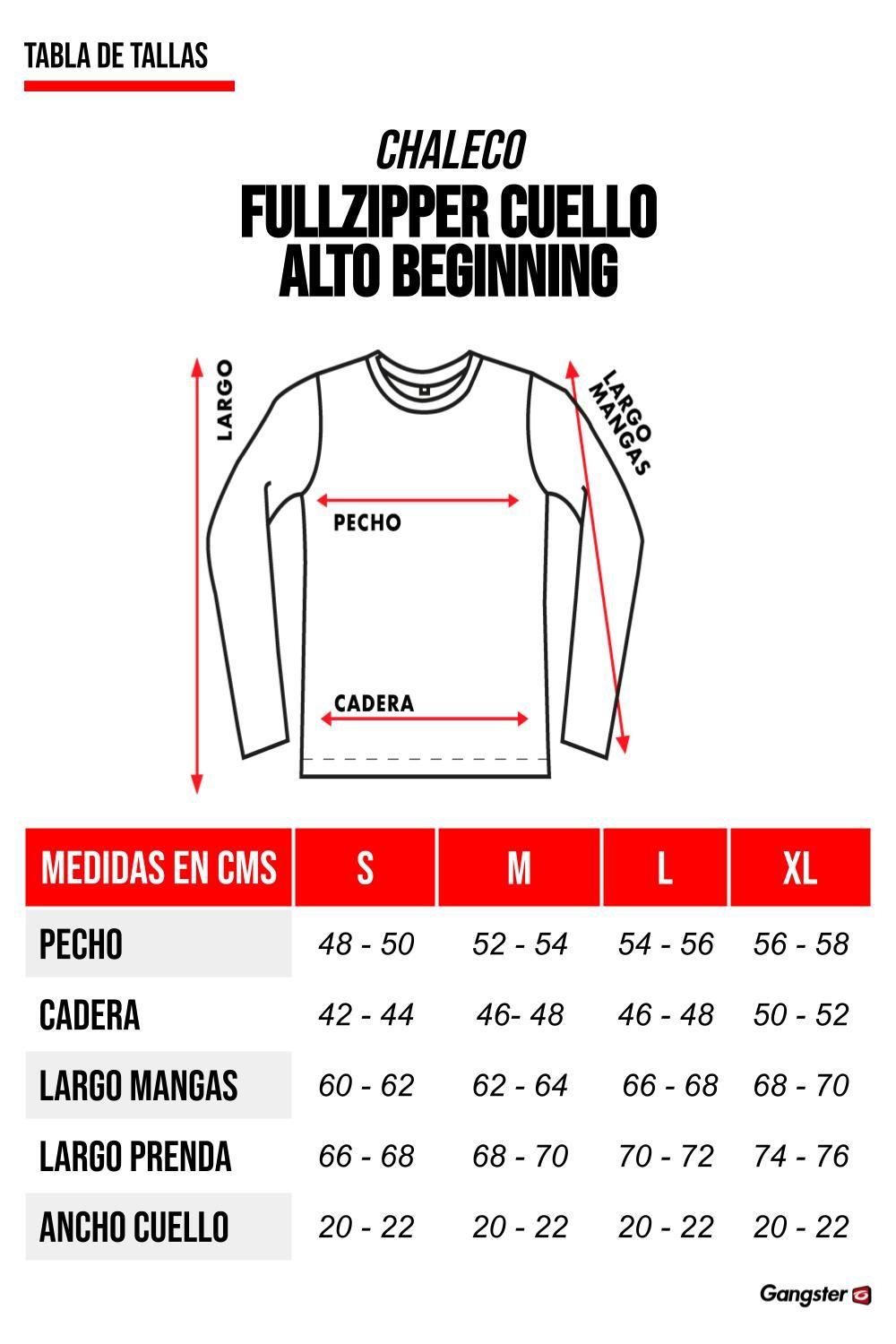 Chaleco Full Zipper Cuello Alto Beginning Negro Gangster-3