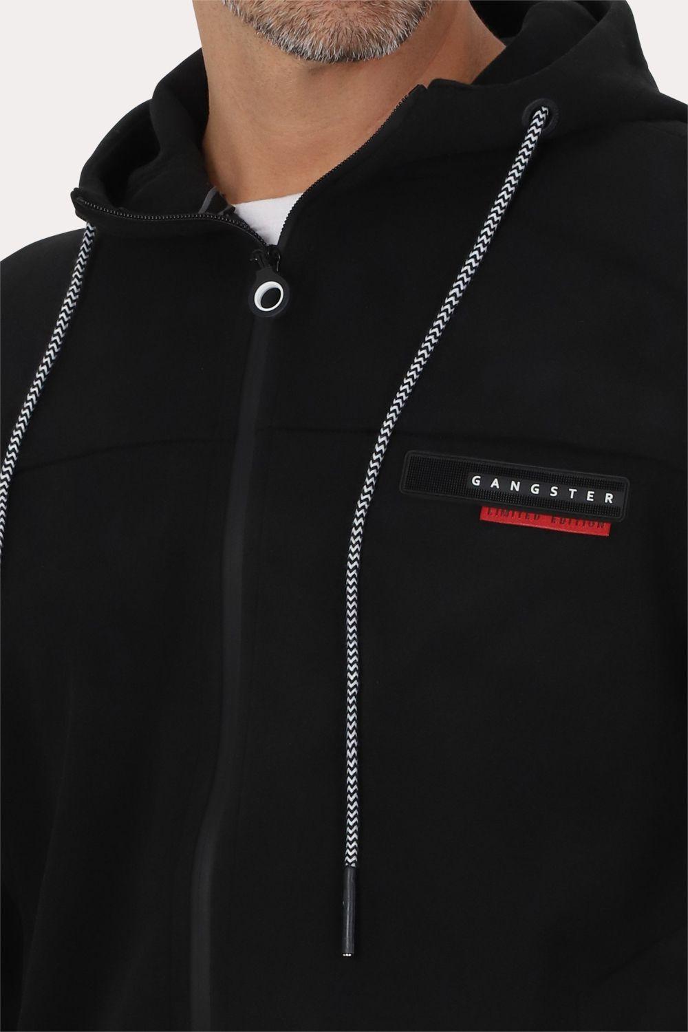 Poleron Full Zipper Tender Negro Gangster-2