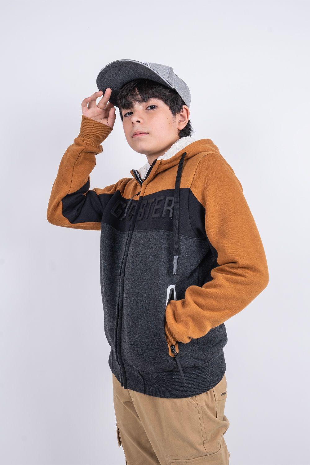 Teen Polerón Fullzipper Fleece Fun Negro Gangster-1