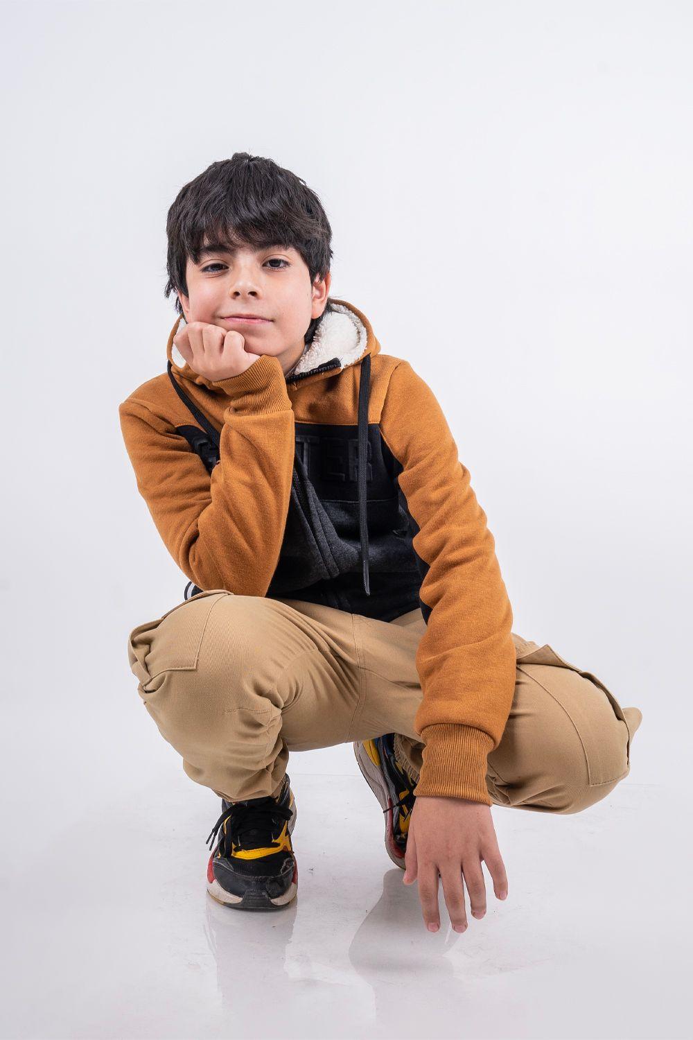 Teen Polerón Fullzipper Fleece Fun Negro Gangster-3