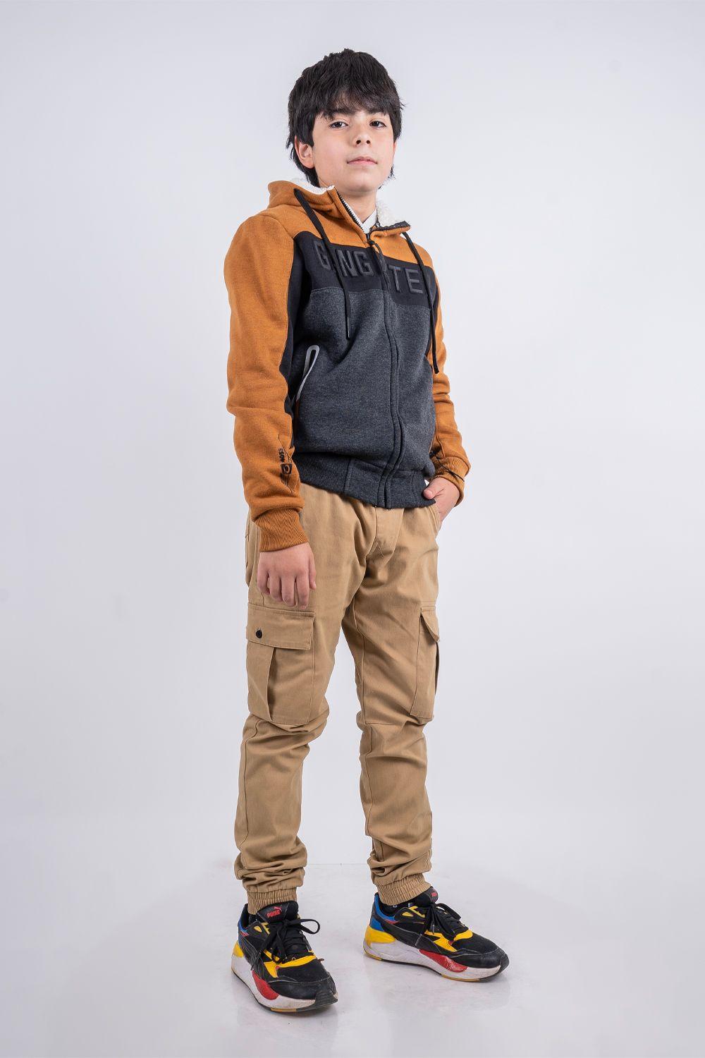 Teen Polerón Fullzipper Fleece Fun Negro Gangster-4