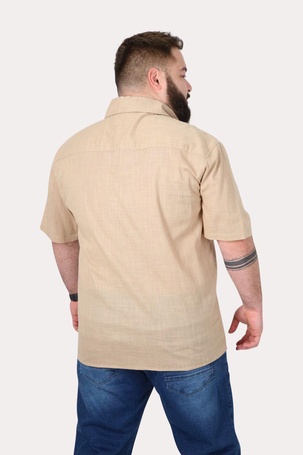 Plus Camisa Mc Algodón Imbe Beige Gangster-1