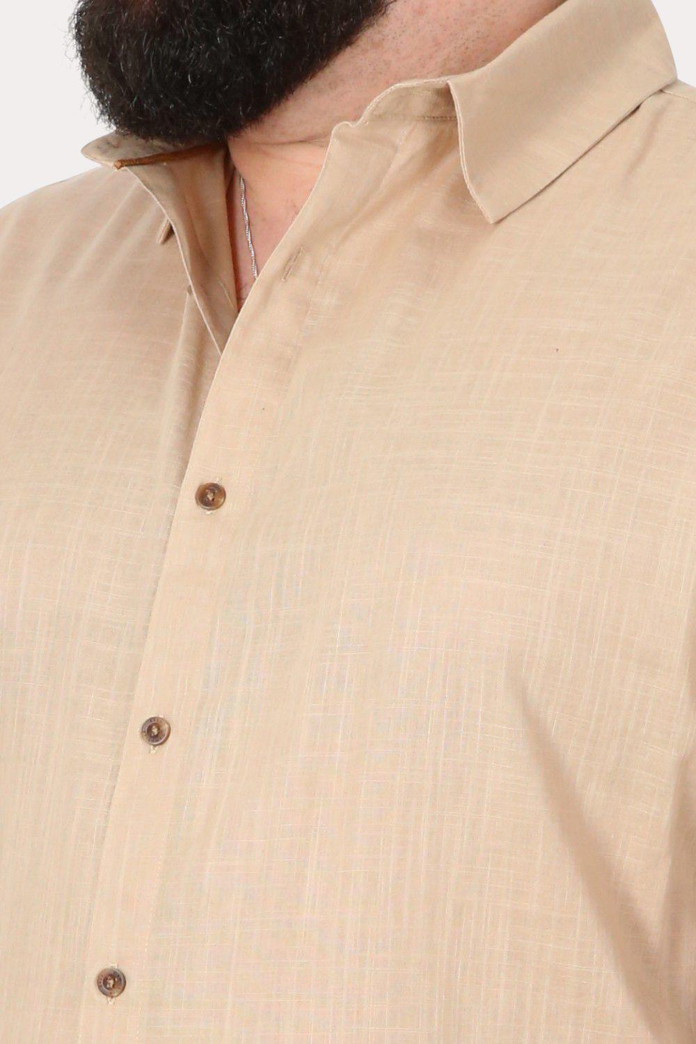 Plus Camisa Mc Algodón Imbe Beige Gangster-2