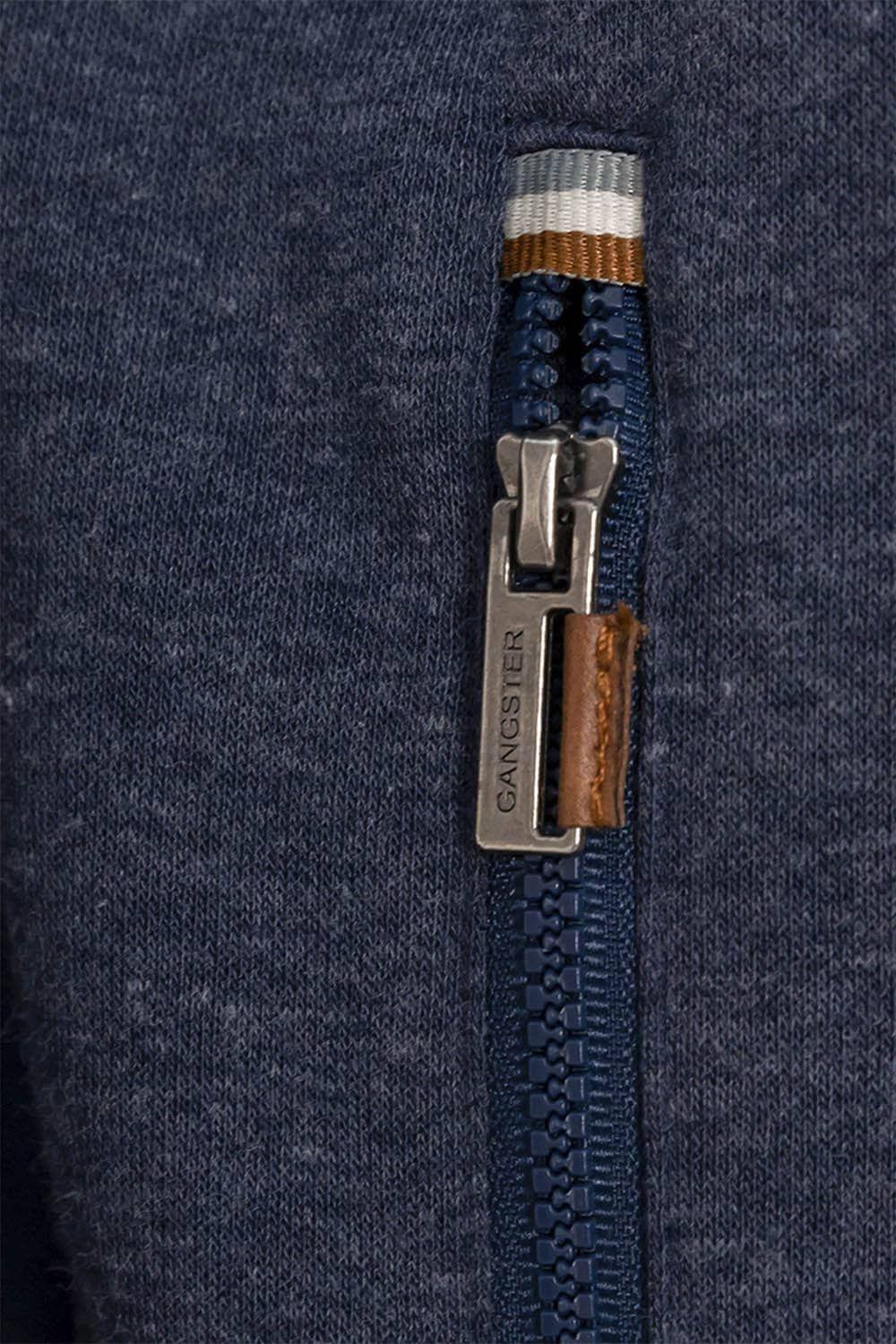 Polerón Full Zipper Fleece Cord Azul Gangster-3