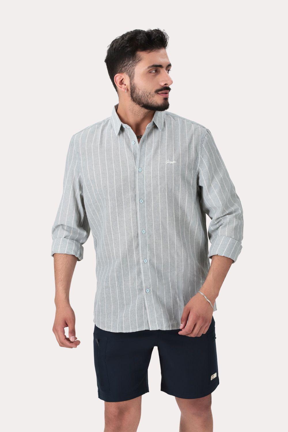 Camisa ML Fake Linho Garfield Beige-0