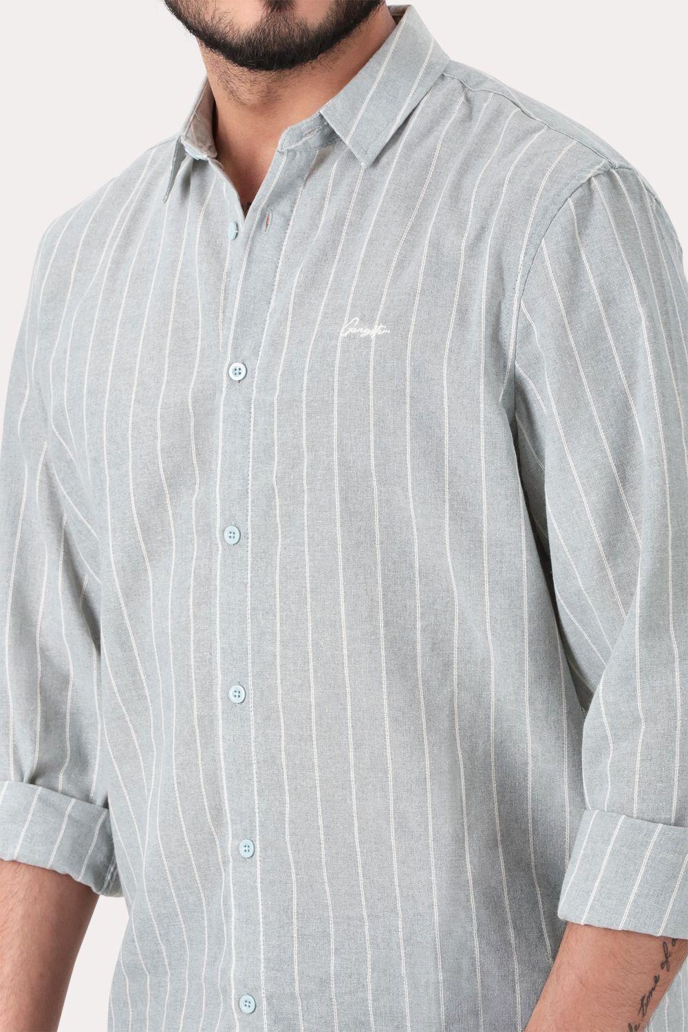 Camisa ML Fake Linho Garfield Beige-2