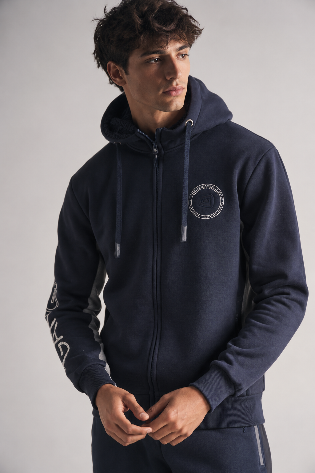 Polerón Full Zipper Fleece Power Azul Gangster-0
