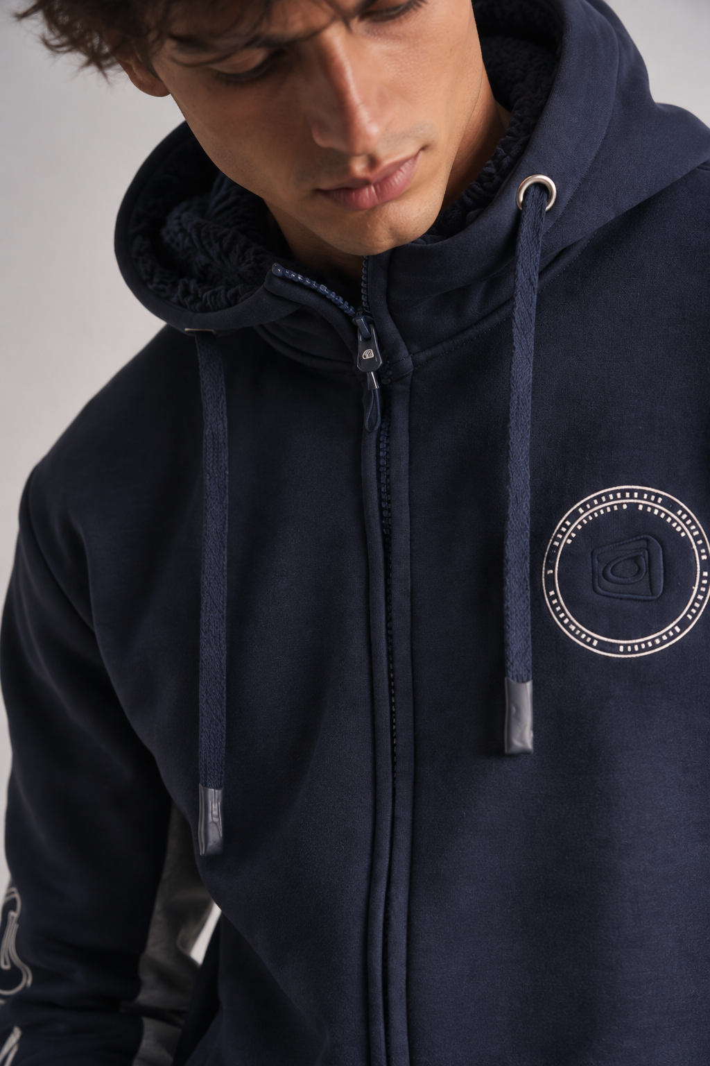 Polerón Full Zipper Fleece Power Azul Gangster-2